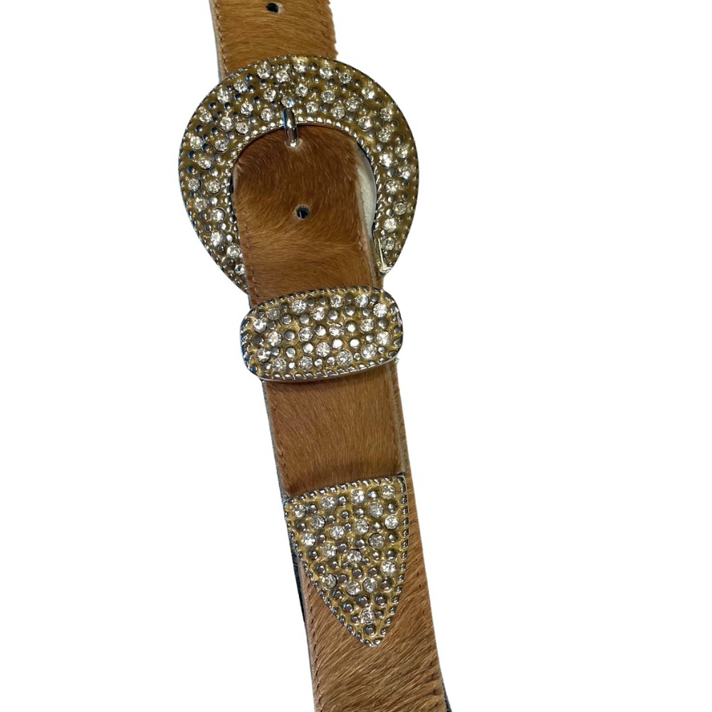 GORGEOUS HANDMADE ITALIAN LEATHER BELT WITH LOTS OF SPARKLE